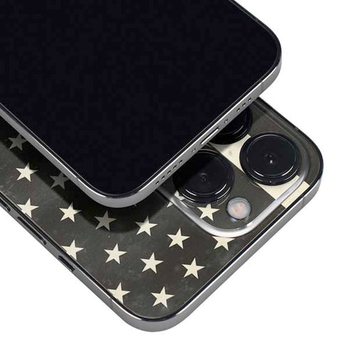 Black & White USA Flag iPhone 14 Pro Skin